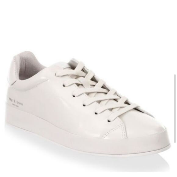 Rag & Bone R1 LIKE NEW White Leather Sneaker Tennis Shoe Size 37 Fits US 6.5 - Picture 13 of 13